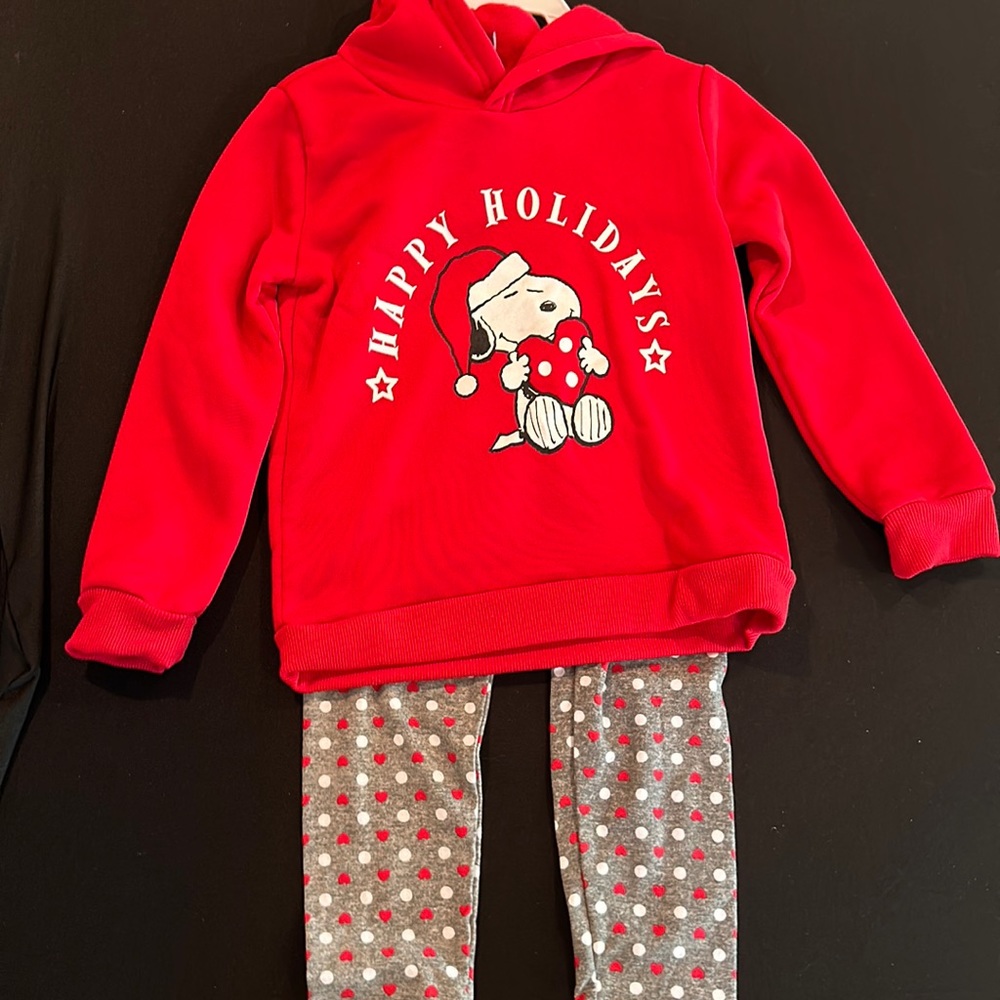 Peanuts Holiday leggings set - size 6 - BNWT